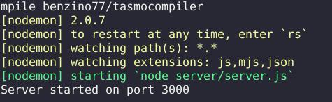 tasmocompiler run