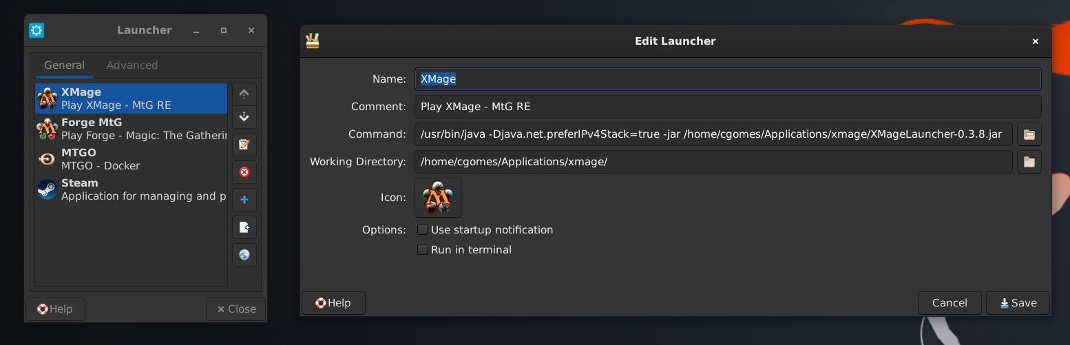XMage - XFCE Launcher